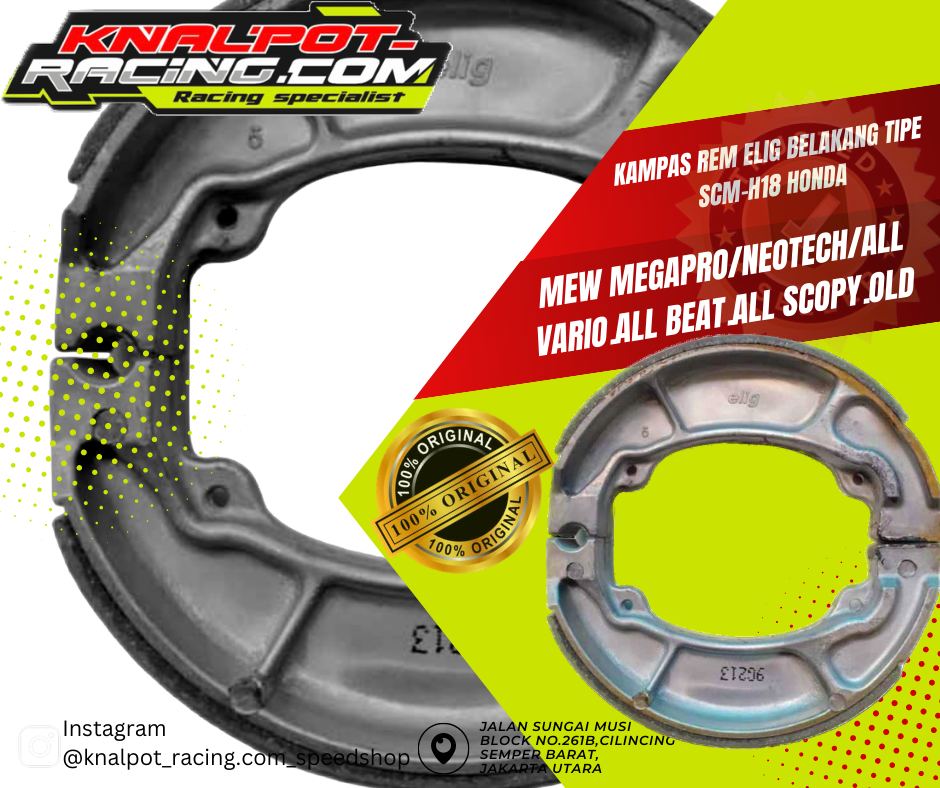 KAMPAS REM ELIG BELAKANG TIPE SCM-H18 HONDA MEW MEGAPRO/NEOTECH/All VARIO.ALL BEAT.ALL SCOPY.OLD TIG